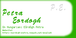 petra eordogh business card